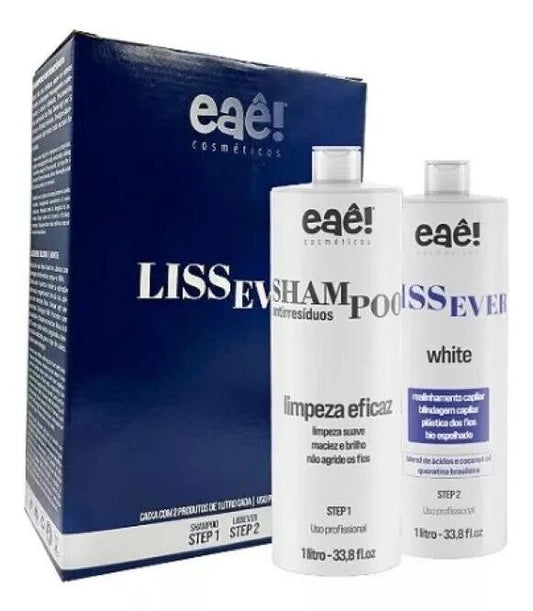 Eaê Cosmeticos Lissever White Progressive Kit + Anti-residue Shampoo - 2x1 L