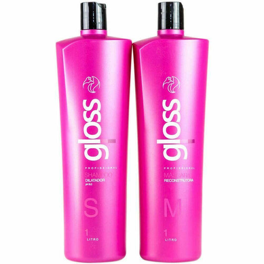 FOX GLOSS PROGRESSIVE BRUSH KIT | BRAZILIAN KERATIN HAIR TREATMENT 2 STEPS 2X1L